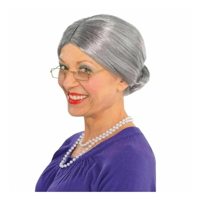 MDB Gri Yaşlı Peruğu çocuk yetişkin uyumlu