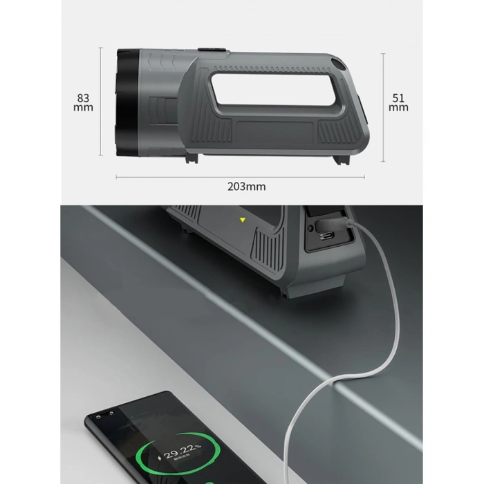 Güçlü Şarjlı Fener Masa Lambası