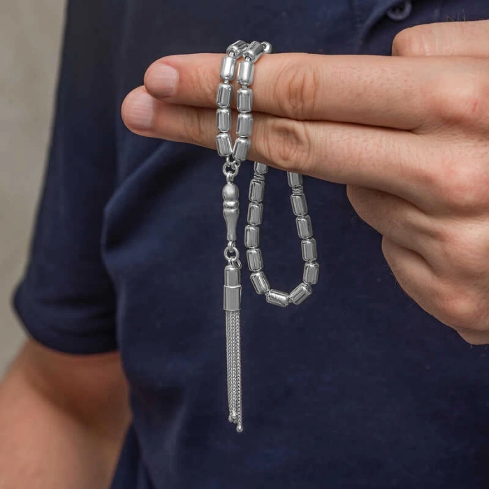 Gümüş Kapsül Kesim Erkek Tesbih