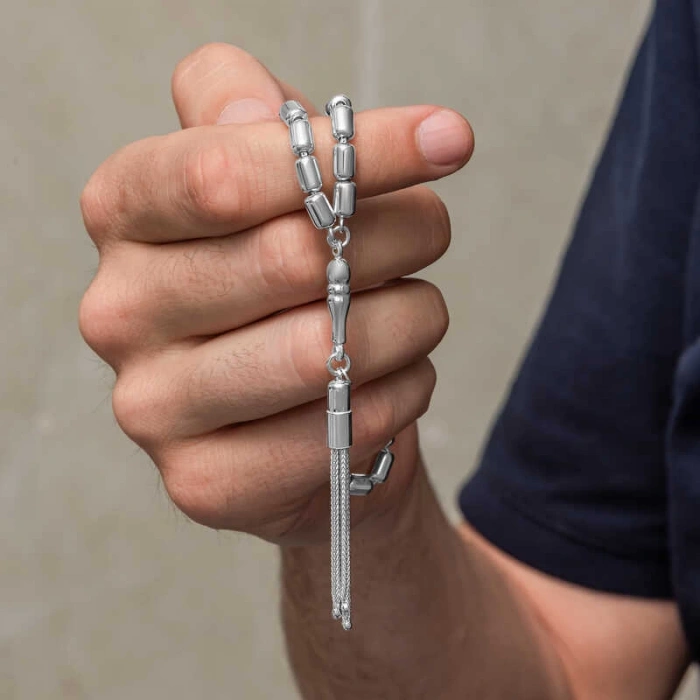 Gümüş Kapsül Kesim Erkek Tesbih