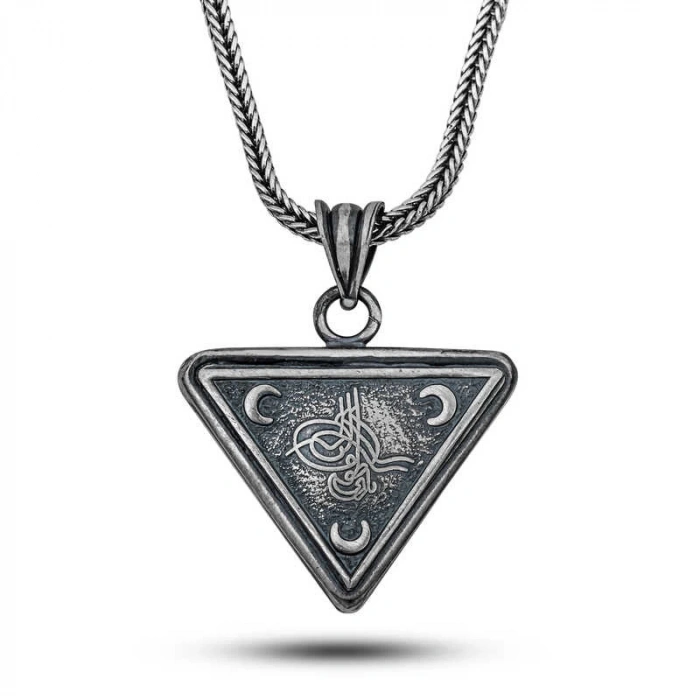 Gümüş Osmanlı Tuğrası Hilal Cevşen Kolye