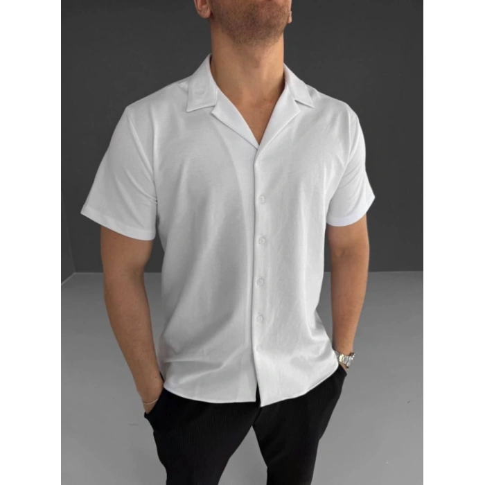 MDB İki İplik Kumaş  Gömlek  Beyaz