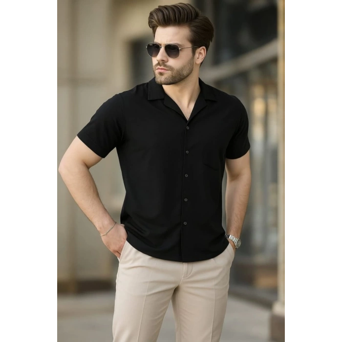 MDB İki İplik Kumaş Gömlek  iyah