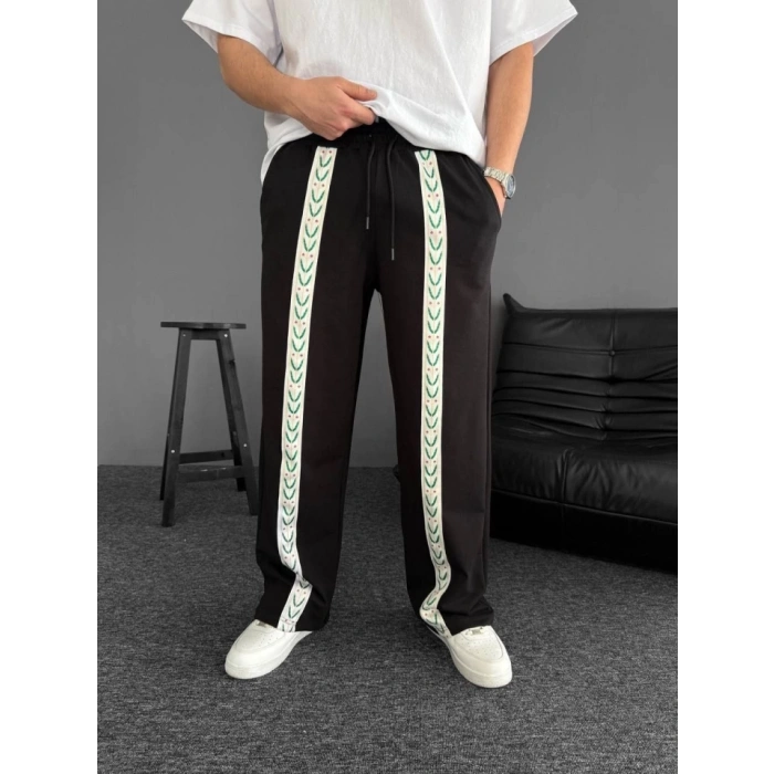 MDB İki İplik Kumaş Şeritli Alt Esofman  iyah