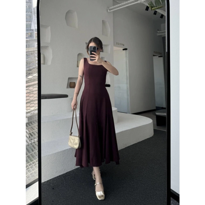 MDB ırt Dekolteli Kolsuz Uzun Elbise  ürdüm