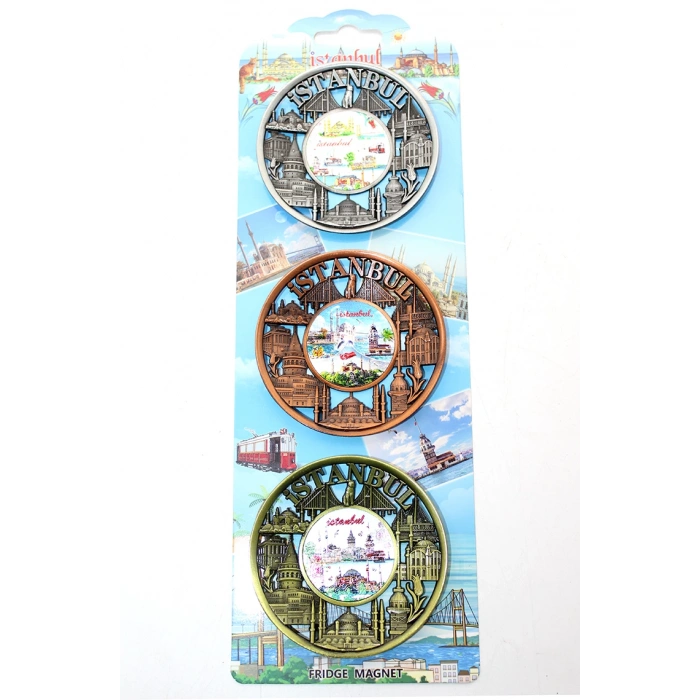 MDB İstanbul Temalı Metal Magnet 3lü Set Model 2