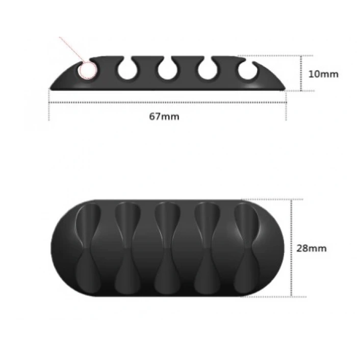 Kablo Tutucu 5 Kanallı 3lü Siyah