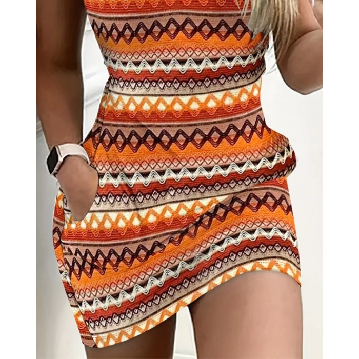 MDB Kadın Askılı Fermuarlı Cepli Süprem Mini Elbise