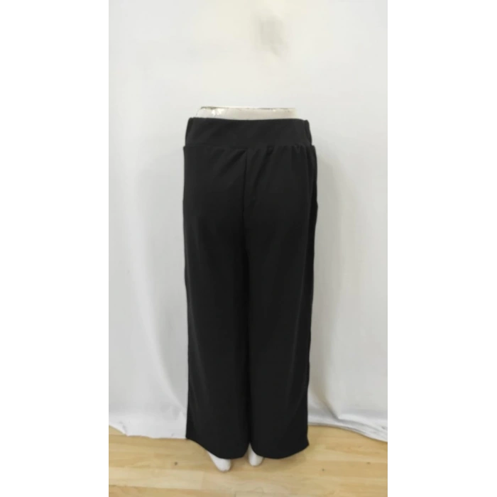 MDB Kadın Beli Lastikli Düğmeli Ithal Krep Pantolon