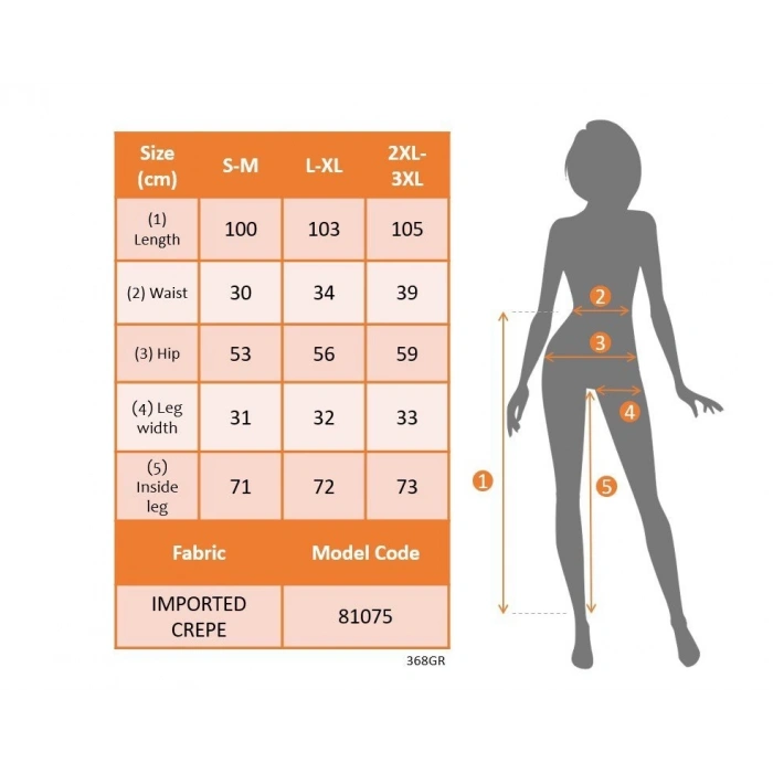 MDB Kadın Beli Lastikli Düğmeli Ithal Krep Pantolon