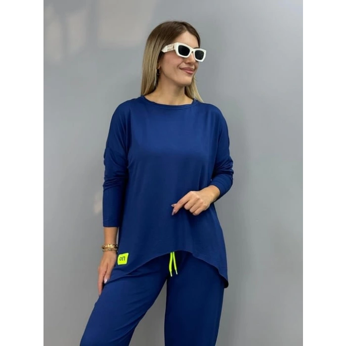 MDB Kadın Iki Iplik Viskon Pamuk Kumaş Arma Detaylı Ikili Takım