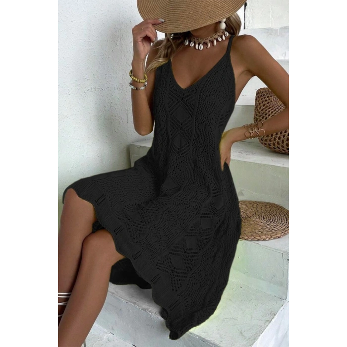 MDB Kadın Ince Askılı Triko Elbise