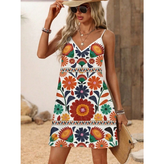 MDB Kadın Ip Askılı V Yakalı Süprem Elbise