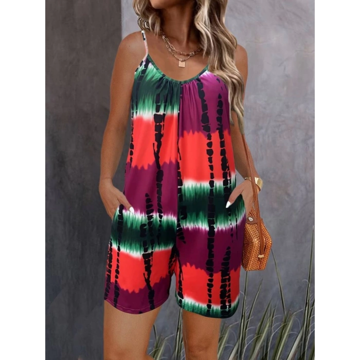 MDB Kadın Ip Askılı Yuvarlak Yaka Cepli Kısa şort Süprem Takım