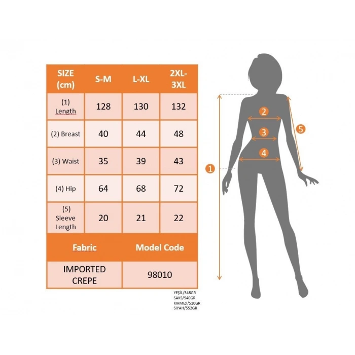 MDB Kadın Kısa Kollu Bisiklet Yaka Maksi Boy Ithal Krep Elbise