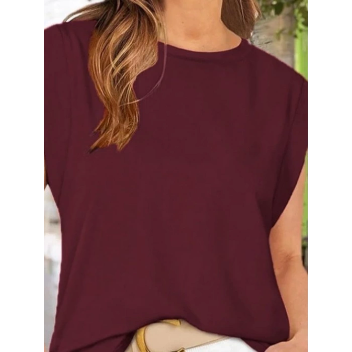 MDB Kadın Kısa Kollu Bisiklet Yaka Viskon Bluz