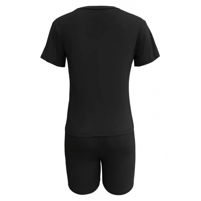 MDB Kadın Kısa Kollu çapa Baskılı Viskon Ikili Takım