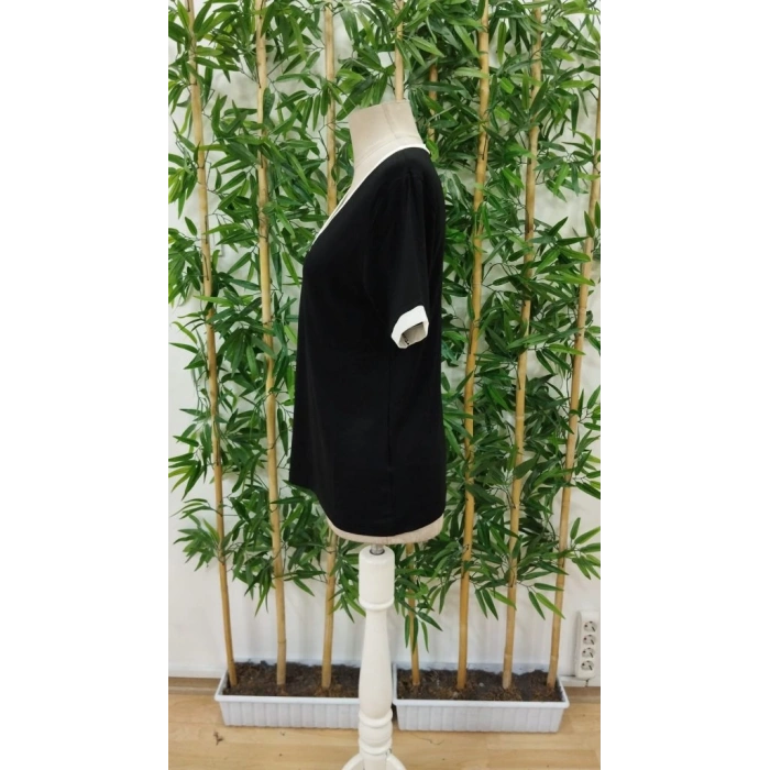 MDB Kadın Kısa Kollu V Yakalı Viskon Bluz