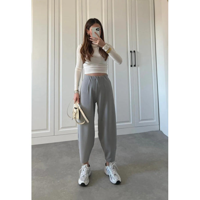 MDB Kadın Krep Kumaş Balon Pantolon