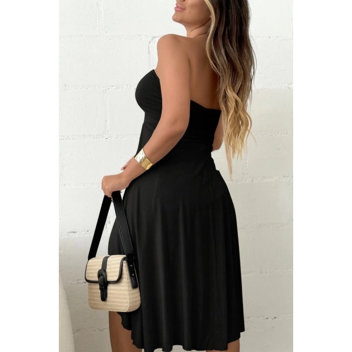 MDB Kadın Straplez Boyundan Askılı Midi Bluz