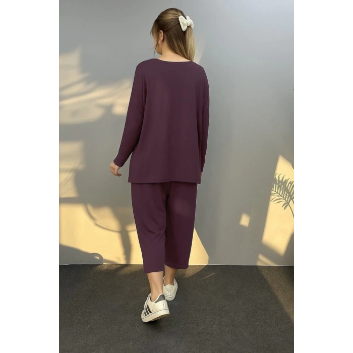 MDB Kadın Uzun Kollu Arma Detaylı Iki Iplik Viskon Ikili Takım