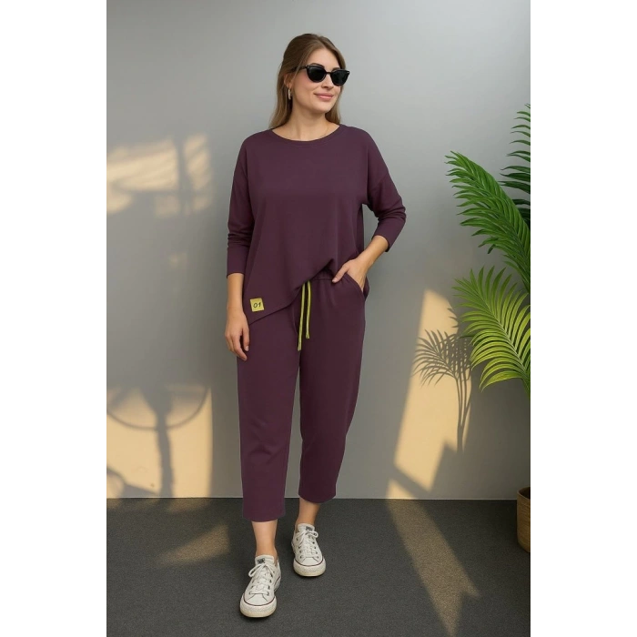 MDB Kadın Uzun Kollu Arma Detaylı Iki Iplik Viskon Ikili Takım