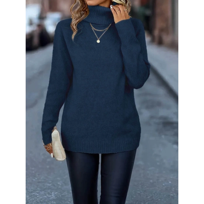 MDB Kadın Uzun Kollu Balıkçı Yaka Triko Bluz