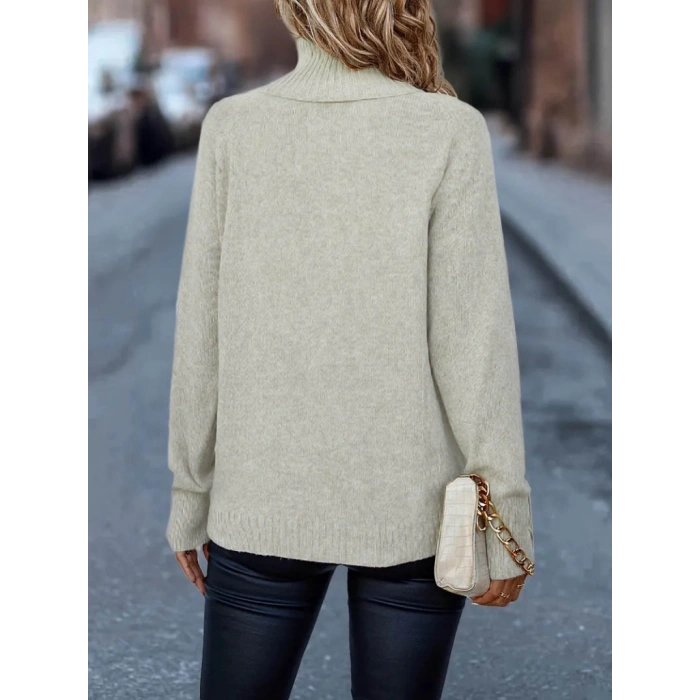 MDB Kadın Uzun Kollu Balıkçı Yaka Triko Bluz