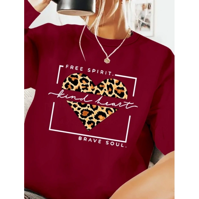 MDB Kadın Uzun Kollu Bisiklet Yaka Desenli Viskon Iki Iplik Bluz