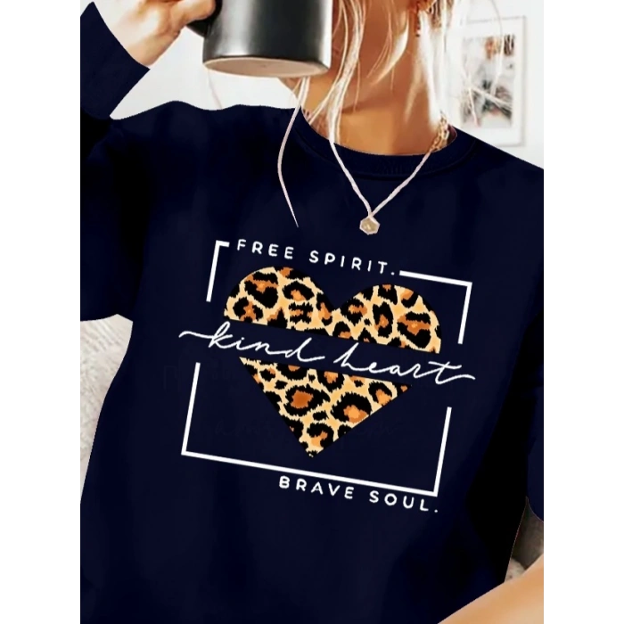 MDB Kadın Uzun Kollu Bisiklet Yaka Desenli Viskon Iki Iplik Bluz