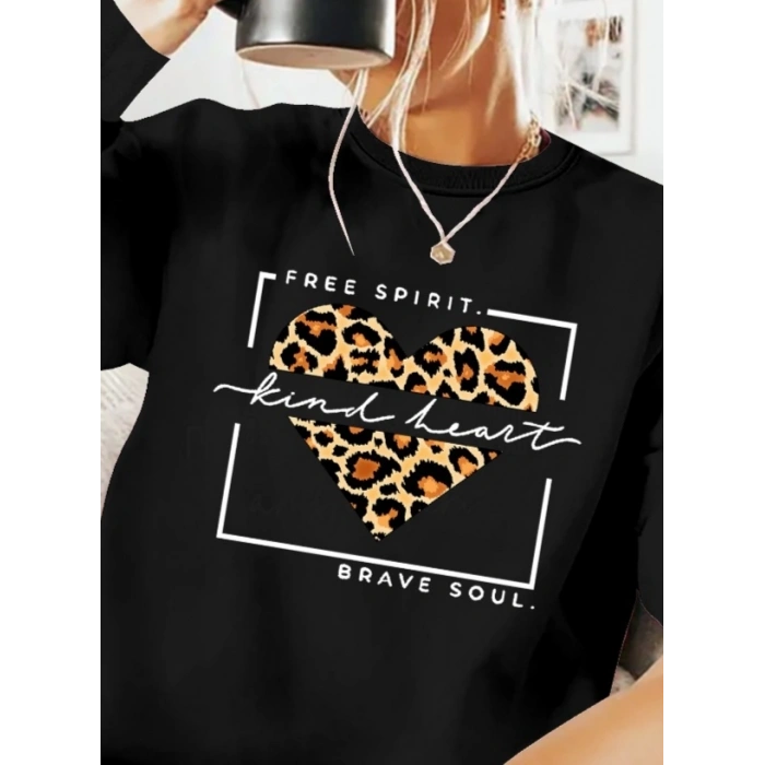 MDB Kadın Uzun Kollu Bisiklet Yaka Desenli Viskon Iki Iplik Bluz