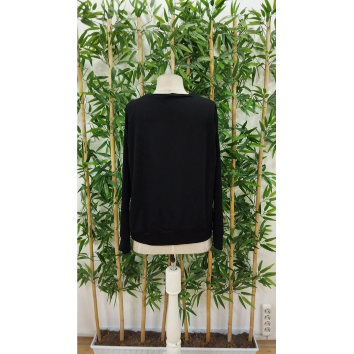 MDB Kadın Uzun Kollu Bisiklet Yaka Desenli Viskon Iki Iplik Bluz