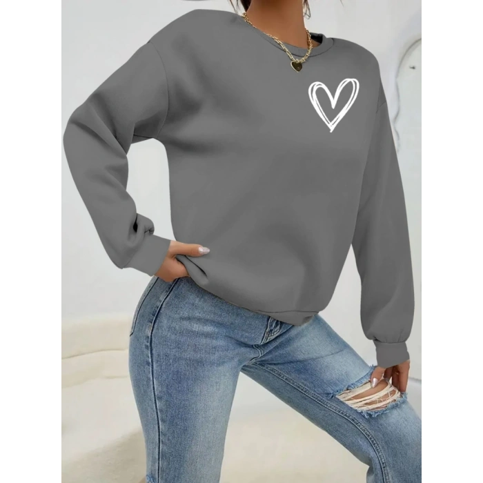 MDB Kadın Uzun Kollu Bisiklet Yaka Viskon Iki Iplik Bluz