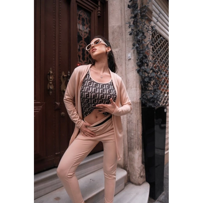 MDB Kadın Uzun Kollu Krep üçlü Takım