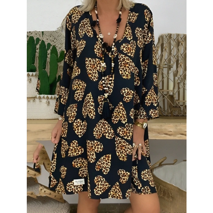 MDB Kadın Uzun Kollu V Yaka Uzun Kol Mikro Midi Boy Elbise