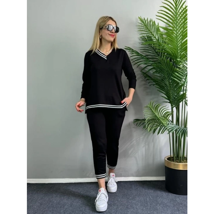 MDB Kadın Yeni Sezon Uzun Kollu Ribana Detay Ikili Takım