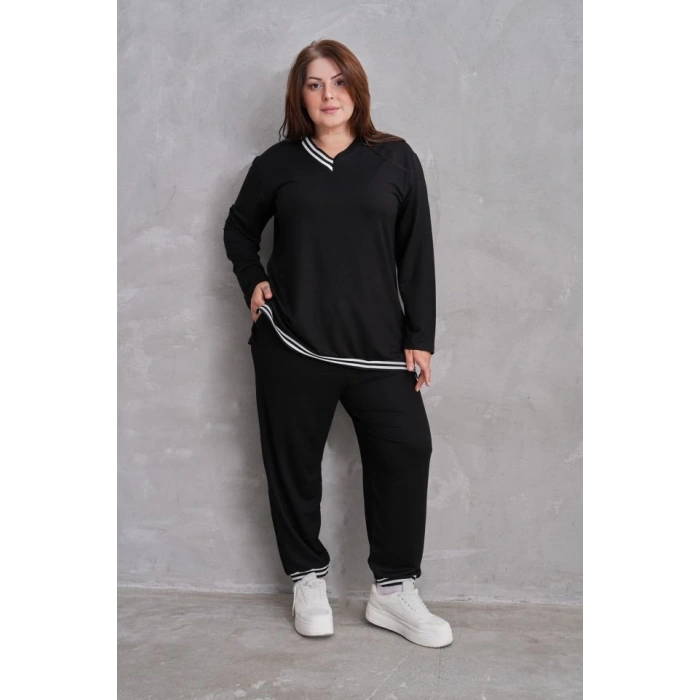 MDB Kadın Yeni Sezon Uzun Kollu Ribana Detay Ikili Takım