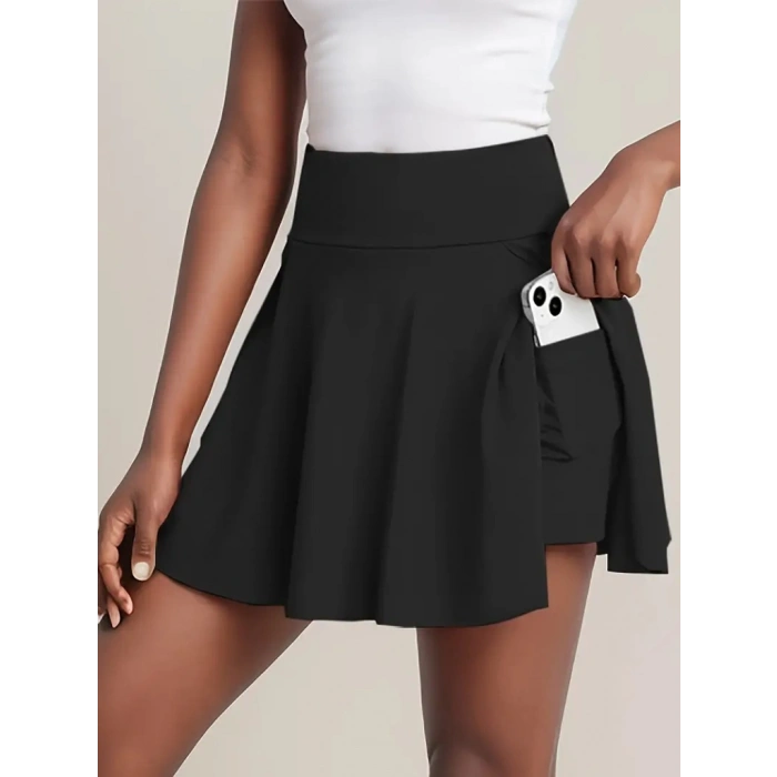 MDB Kadın Yüksek Bel Cepli Sandy Short Etek