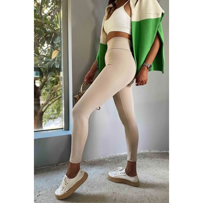 MDB Kadın Yüksek Bel Içi şardonlu Fırsat ürün Toparlayıcı Tayt