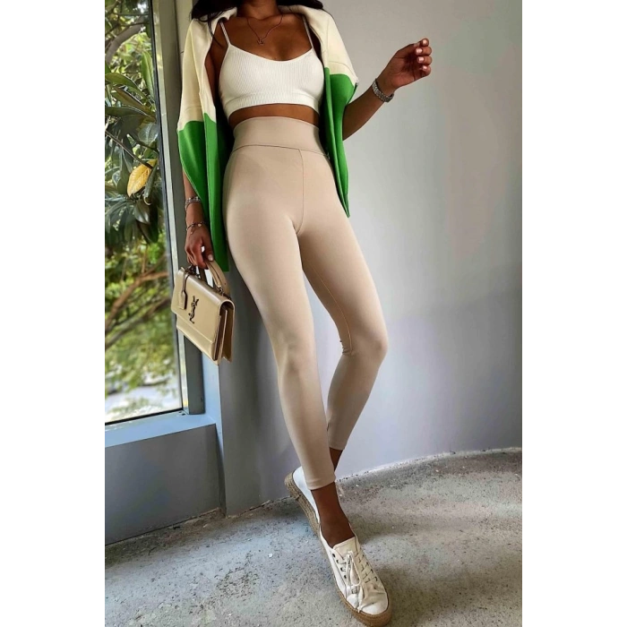 MDB Kadın Yüksek Bel Içi şardonlu Fırsat ürün Toparlayıcı Tayt