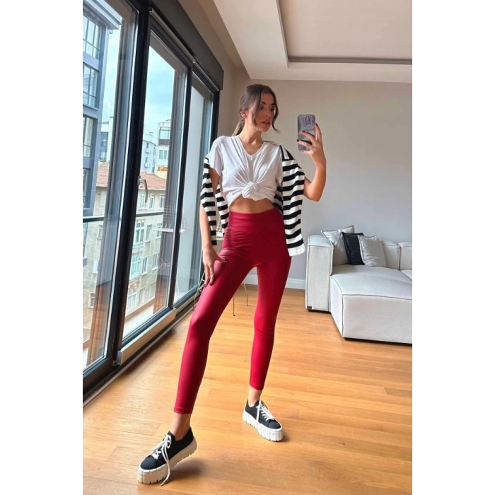 MDB Kadın Yüksek Bel Içi şardonlu Fırsat ürün Toparlayıcı Tayt