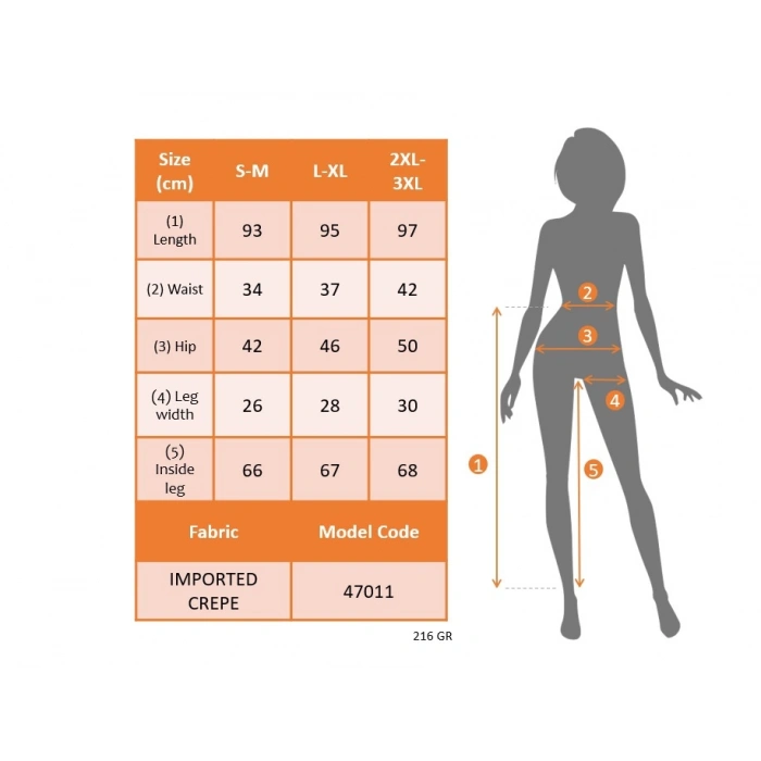 MDB Kadın Yüksek Bel Ithal Krep Pantolon