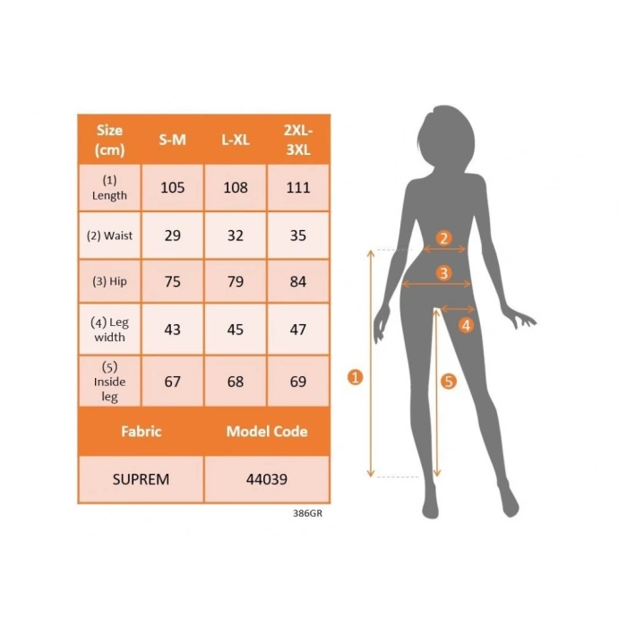 MDB Kadın Yüksek Bel Lastikli Desenli Süprem Pantolon
