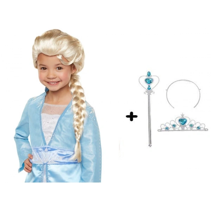 MDB Karlar Ülkesi Frozen Elsa Kostüm Seti Çocuk Boy