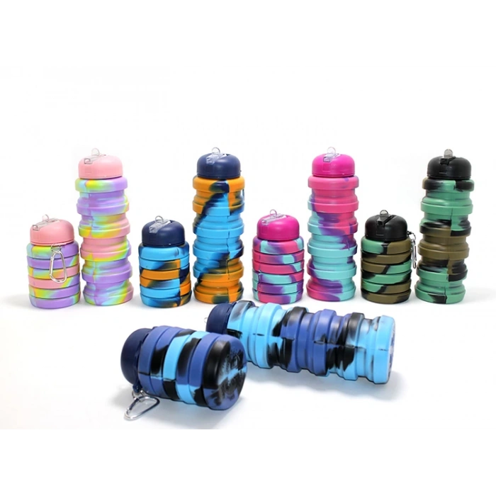 MDB Katlanabilir Portatif Silikon Su Şişesi 500 Ml Model 1