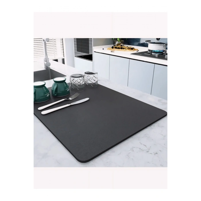 Kaymaz Tabanlı Çok Amaçlı Su Emici Sihirli Tezgah Üstü Bulaşık Yıkama Kurulama Kurutma Matı