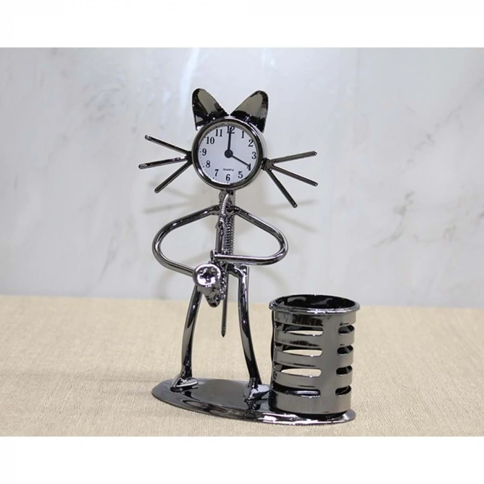 Kedi Müzisyen Saat Ve Kalemlik