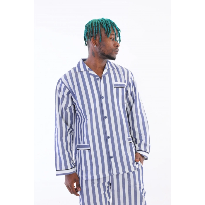 MDB Kocabey 4007 Uzun Kol Çizgili Gaffur Erkek Pijama Takım