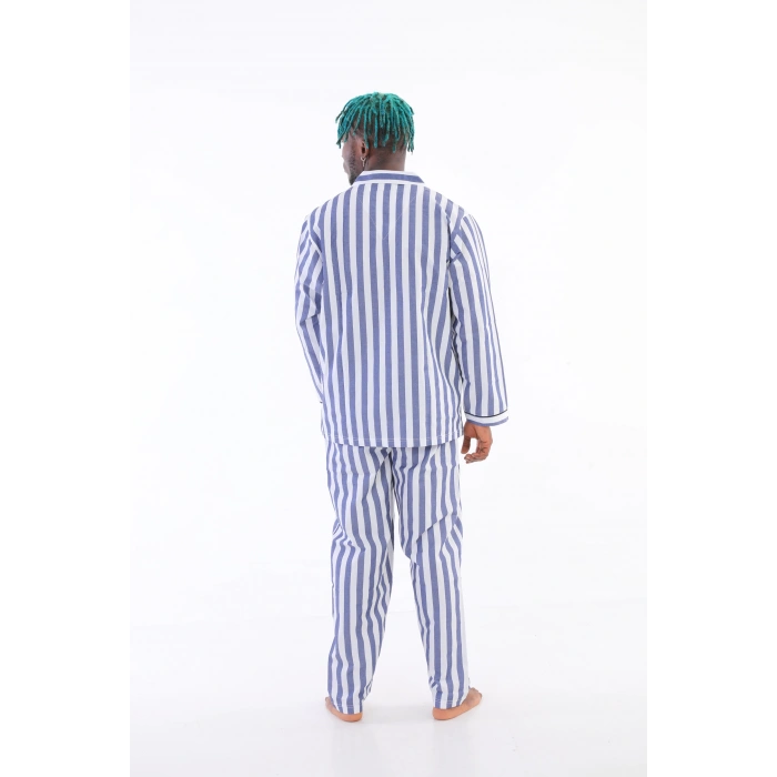 MDB Kocabey 4007 Uzun Kol Çizgili Gaffur Erkek Pijama Takım