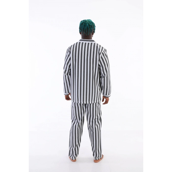 MDB Kocabey 4007 Uzun Kol Çizgili Gaffur Erkek Pijama Takım